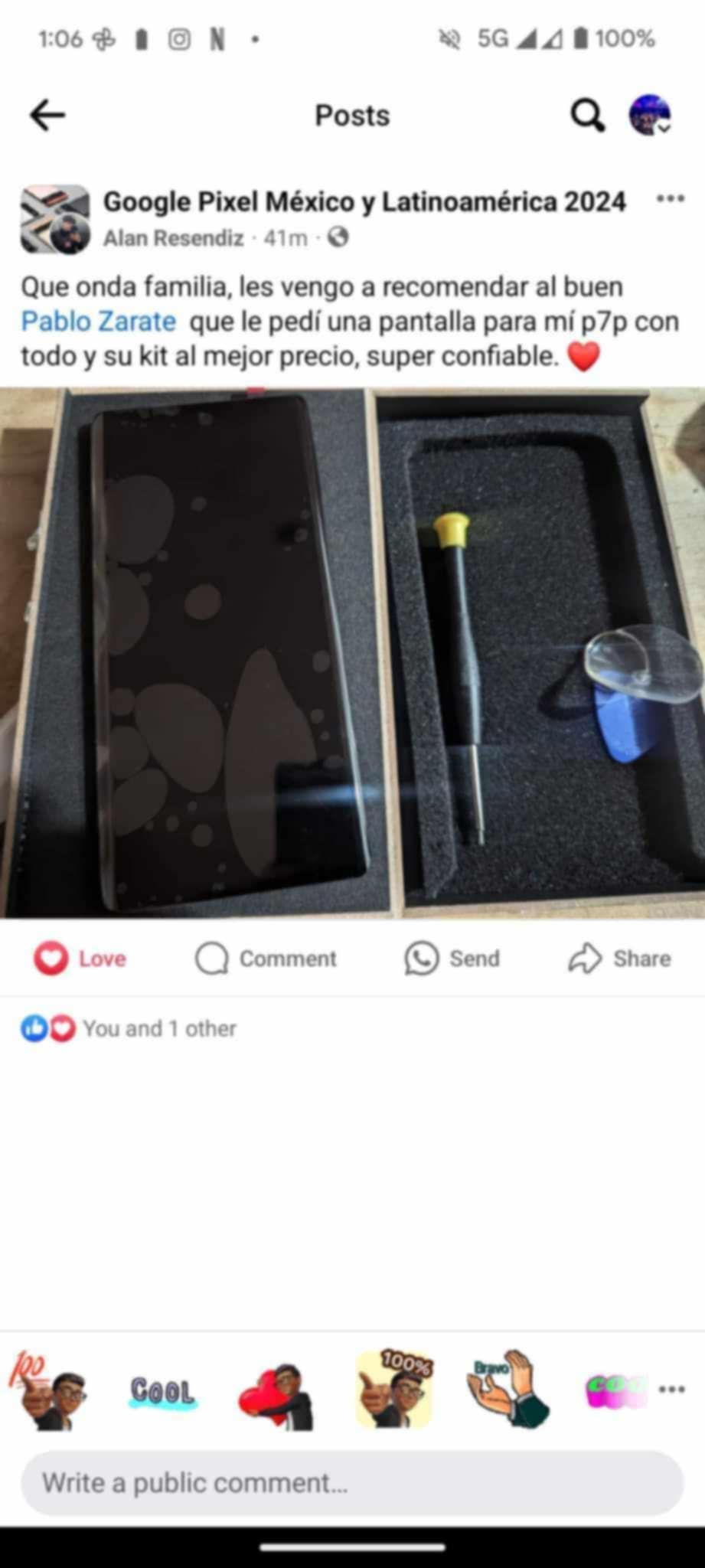 Captura de testimonio de Google Pixel