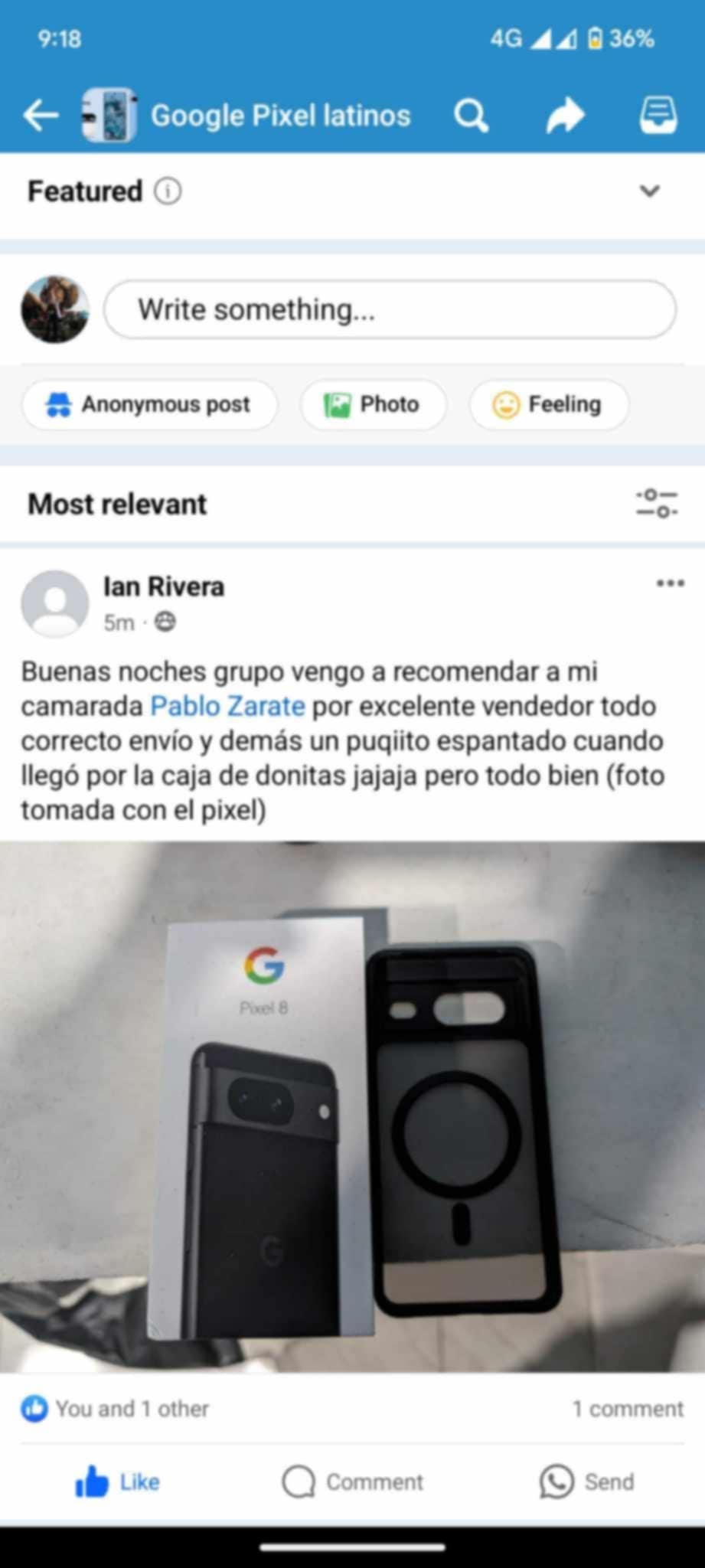Captura de testimonio de Google Pixel