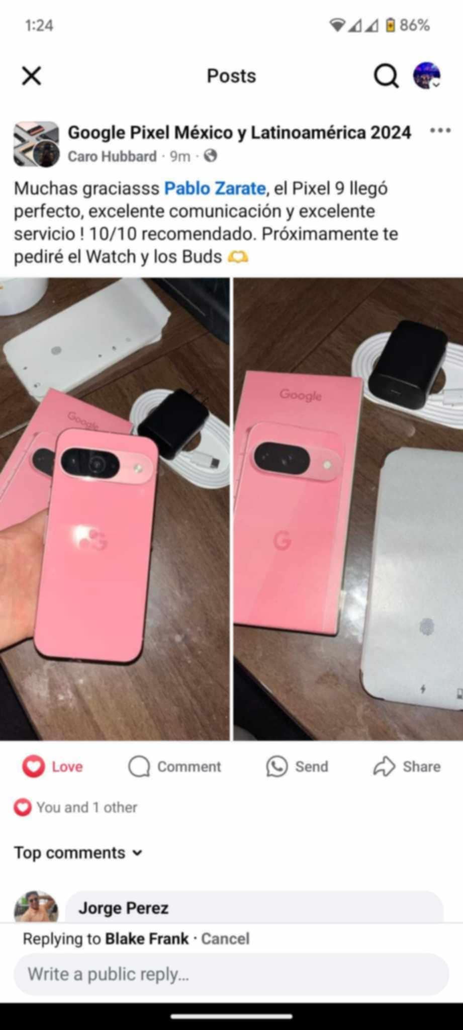 Captura de testimonio de Google Pixel