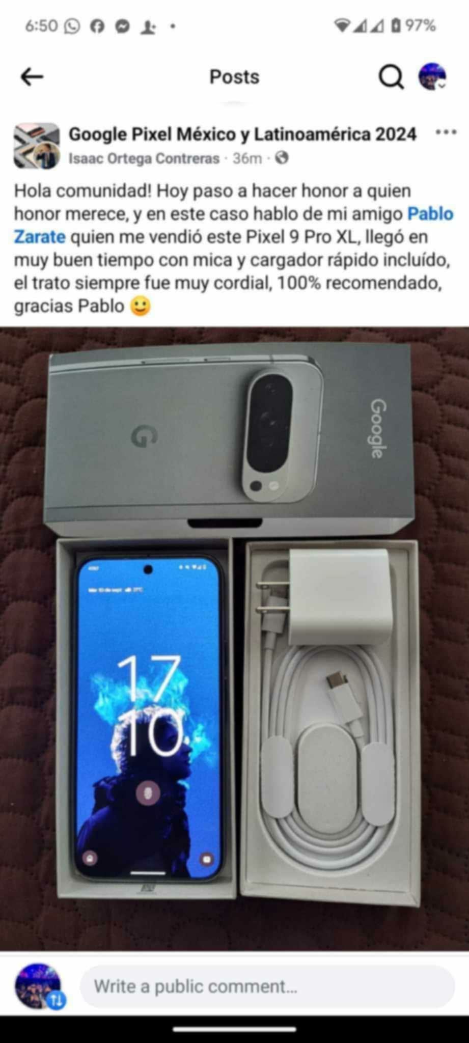 Captura de testimonio de Google Pixel