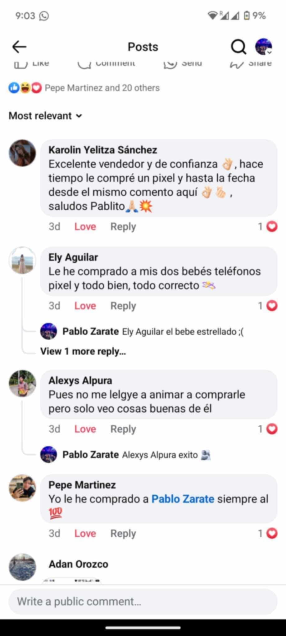 Captura de testimonio de Google Pixel
