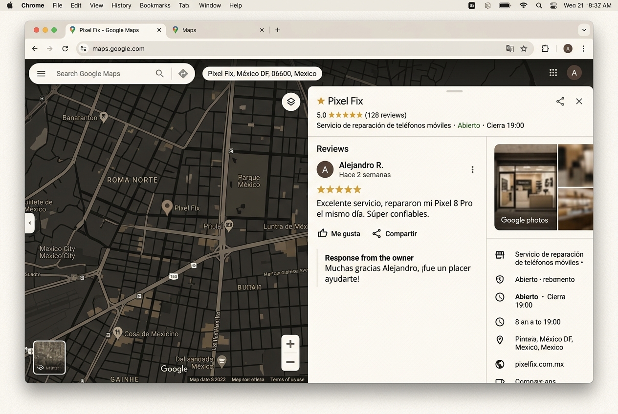 Captura de testimonio de Google Pixel